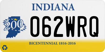 IN license plate 062WRQ