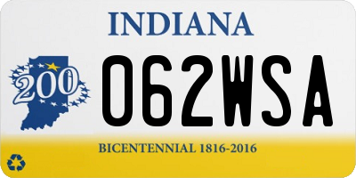 IN license plate 062WSA