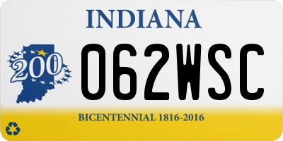 IN license plate 062WSC
