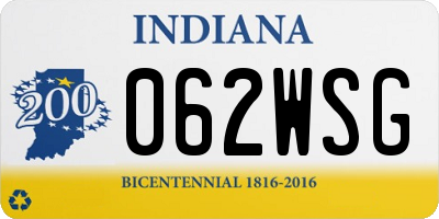 IN license plate 062WSG