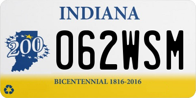 IN license plate 062WSM