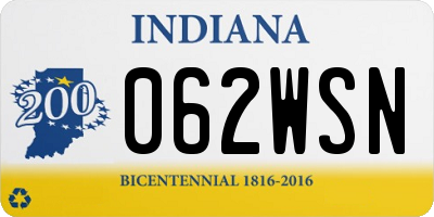 IN license plate 062WSN
