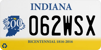 IN license plate 062WSX