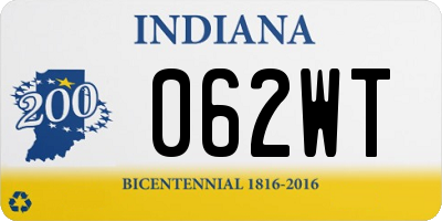 IN license plate 062WT
