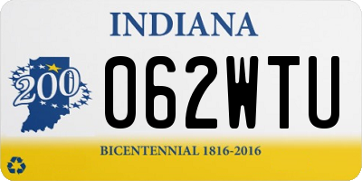 IN license plate 062WTU
