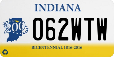 IN license plate 062WTW