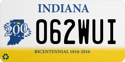 IN license plate 062WUI