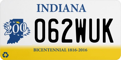 IN license plate 062WUK