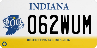 IN license plate 062WUM