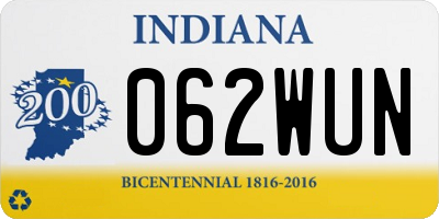 IN license plate 062WUN