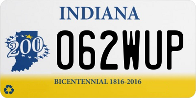 IN license plate 062WUP