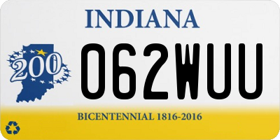 IN license plate 062WUU