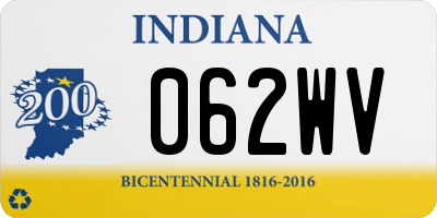 IN license plate 062WV