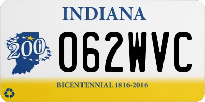 IN license plate 062WVC
