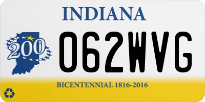 IN license plate 062WVG