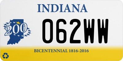 IN license plate 062WW