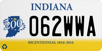 IN license plate 062WWA
