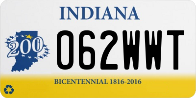 IN license plate 062WWT