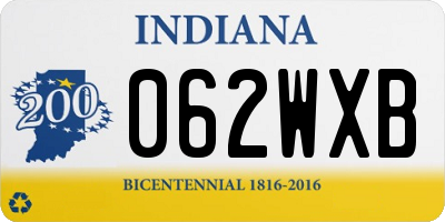 IN license plate 062WXB