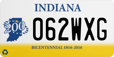 IN license plate 062WXG