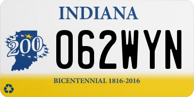 IN license plate 062WYN