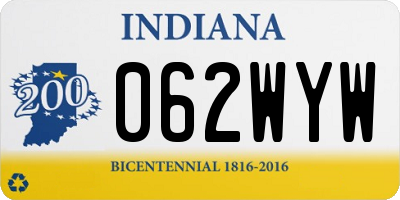 IN license plate 062WYW