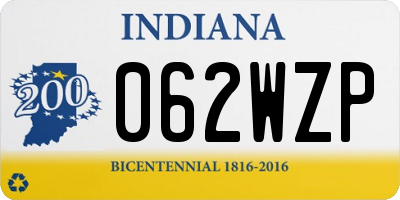 IN license plate 062WZP
