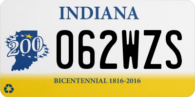 IN license plate 062WZS