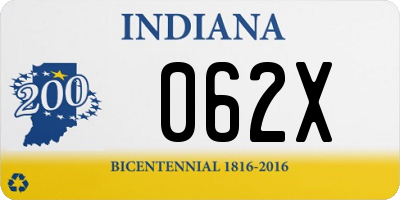 IN license plate 062X