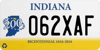 IN license plate 062XAF