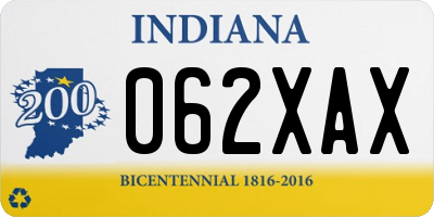 IN license plate 062XAX