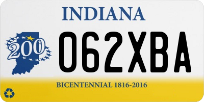 IN license plate 062XBA