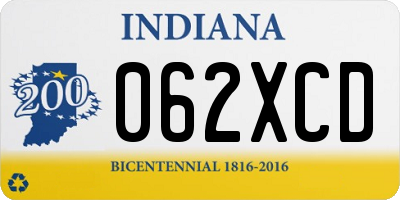 IN license plate 062XCD