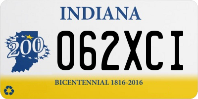 IN license plate 062XCI