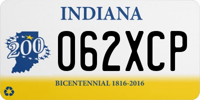 IN license plate 062XCP