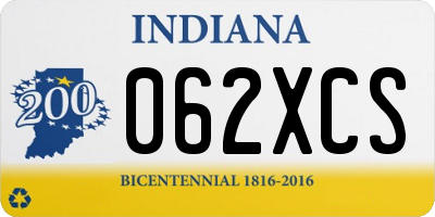 IN license plate 062XCS
