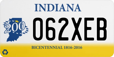 IN license plate 062XEB