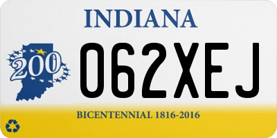 IN license plate 062XEJ