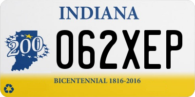 IN license plate 062XEP