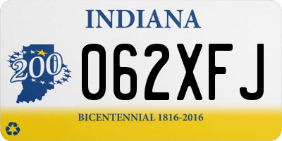 IN license plate 062XFJ