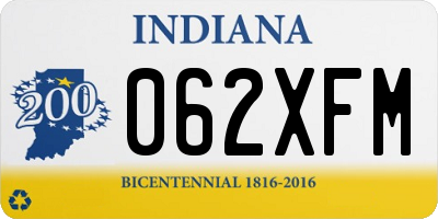 IN license plate 062XFM