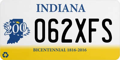 IN license plate 062XFS