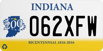 IN license plate 062XFW