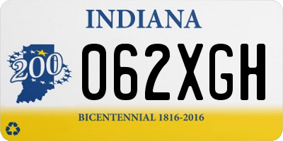 IN license plate 062XGH