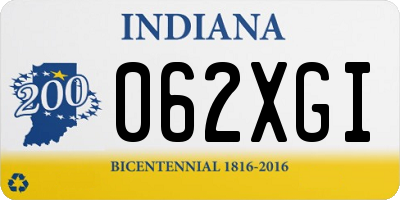 IN license plate 062XGI