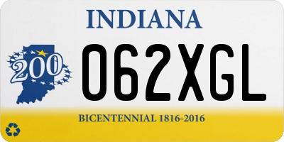 IN license plate 062XGL