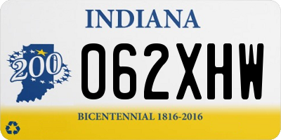 IN license plate 062XHW