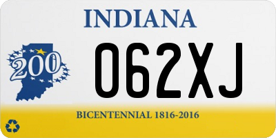 IN license plate 062XJ