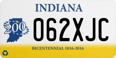 IN license plate 062XJC