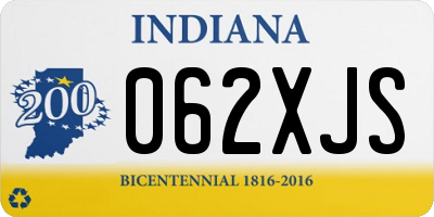 IN license plate 062XJS